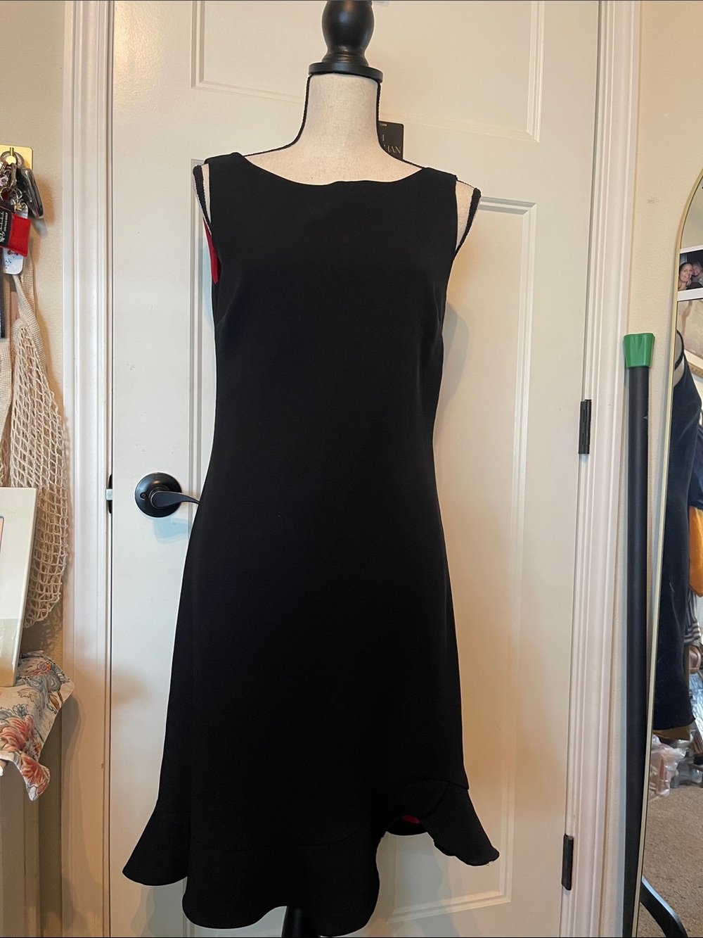 Ronnie Nicole Black Sleeveless Midi Dress with Ruffle Hem